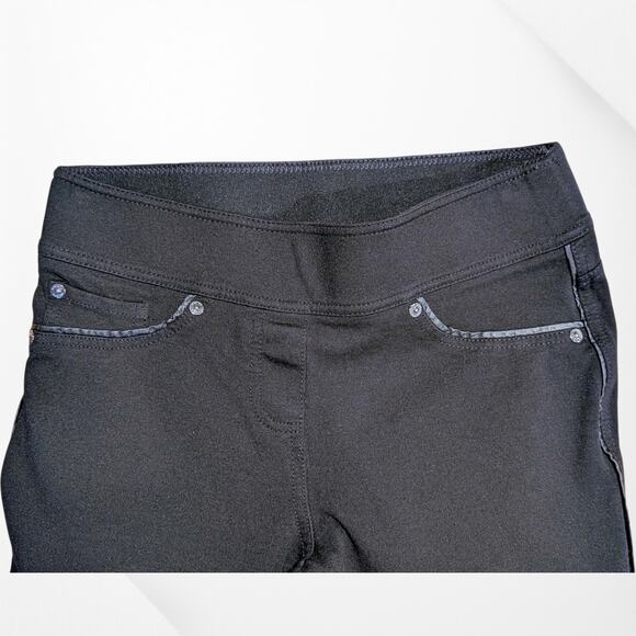 Women's Black Nygard Slims Pull On Capri Jeggings With Piping Trim- S - Picture 6 of 8